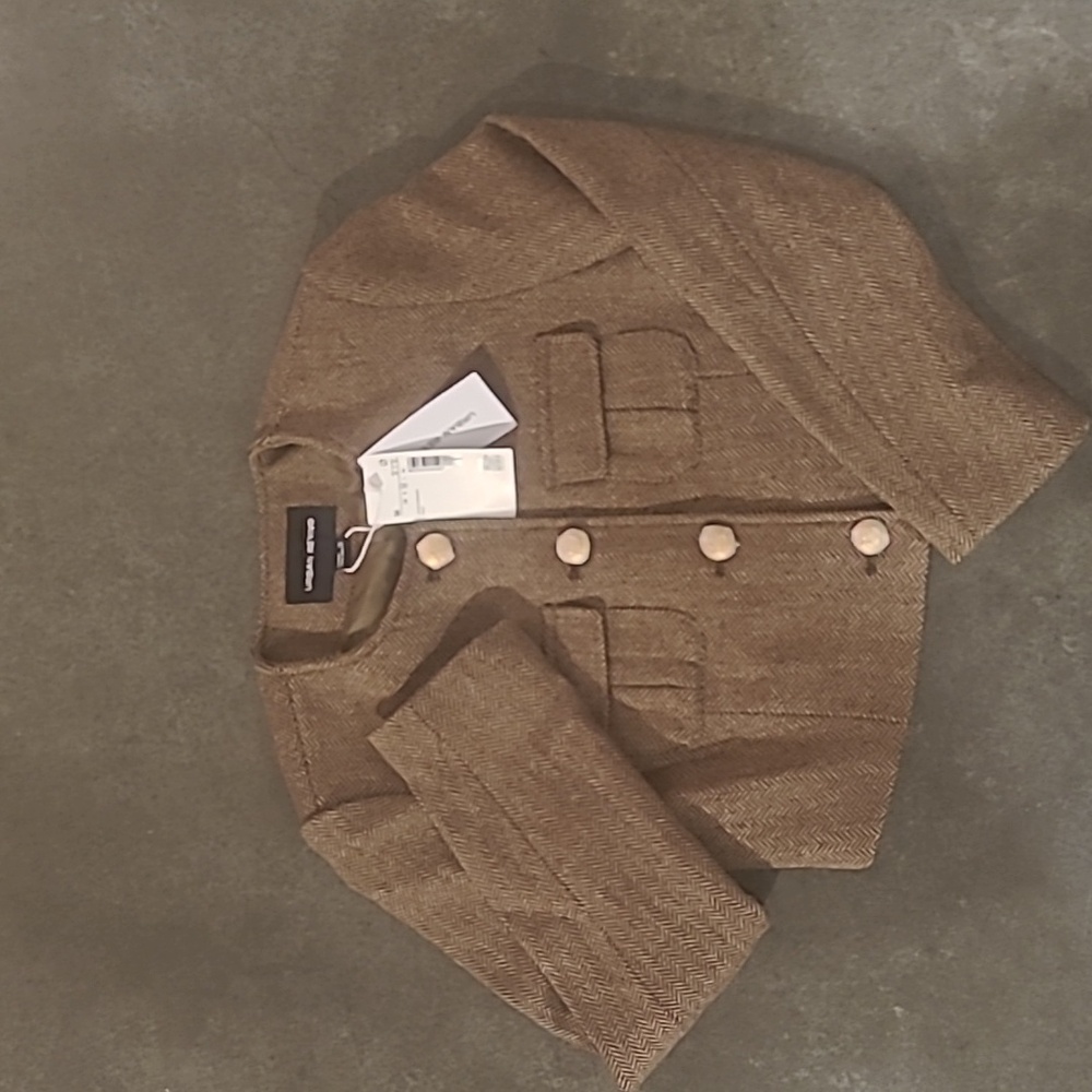 NWT URBAN REVIVO CROPPED TWEED JACKET - Picture 6 of 11